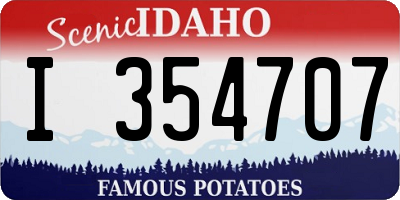 ID license plate I354707
