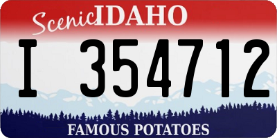 ID license plate I354712