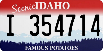 ID license plate I354714
