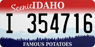ID license plate I354716