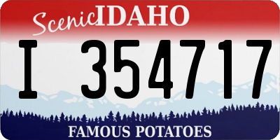 ID license plate I354717