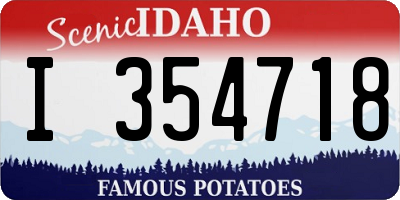 ID license plate I354718