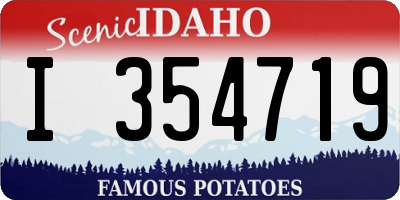 ID license plate I354719