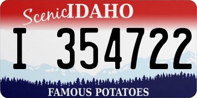 ID license plate I354722