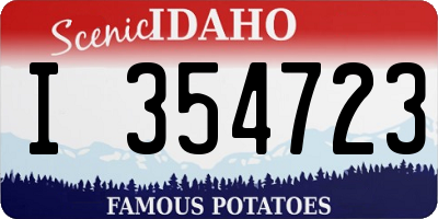 ID license plate I354723