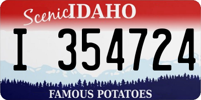 ID license plate I354724