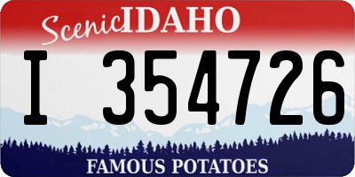 ID license plate I354726