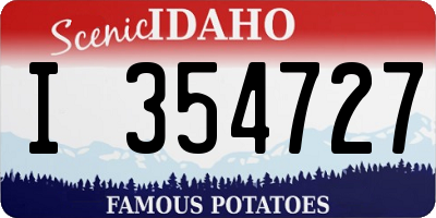 ID license plate I354727