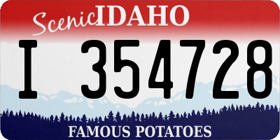 ID license plate I354728