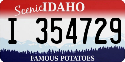 ID license plate I354729