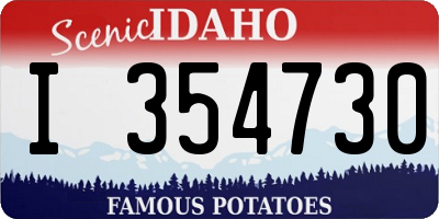 ID license plate I354730