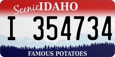 ID license plate I354734