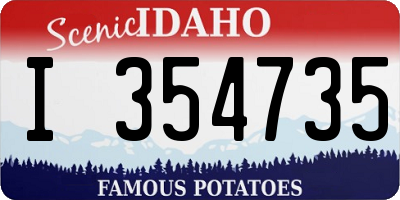 ID license plate I354735