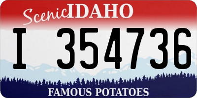 ID license plate I354736