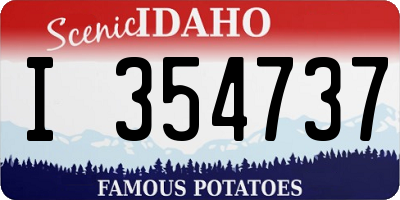 ID license plate I354737