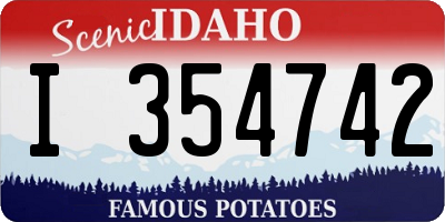 ID license plate I354742