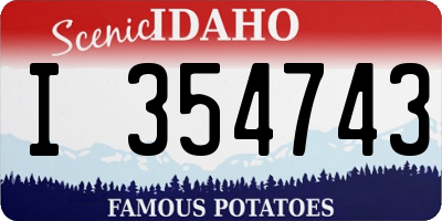 ID license plate I354743