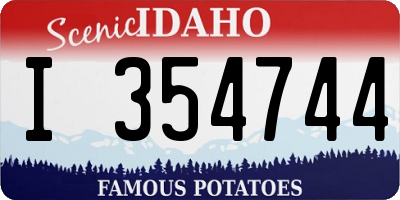 ID license plate I354744