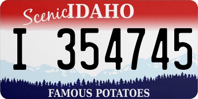ID license plate I354745