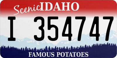 ID license plate I354747