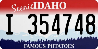 ID license plate I354748