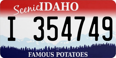 ID license plate I354749