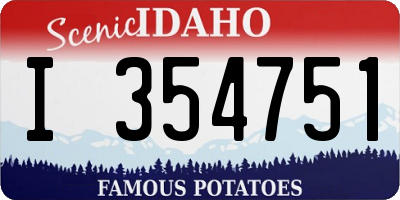 ID license plate I354751
