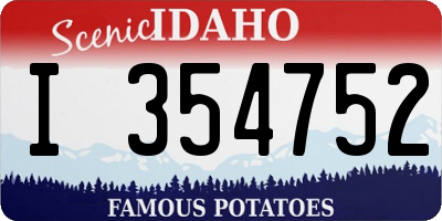 ID license plate I354752