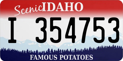 ID license plate I354753