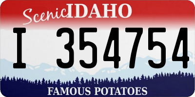 ID license plate I354754
