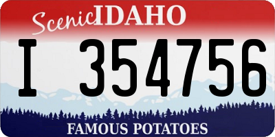 ID license plate I354756