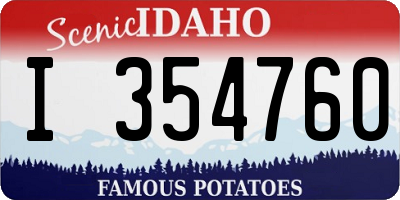 ID license plate I354760