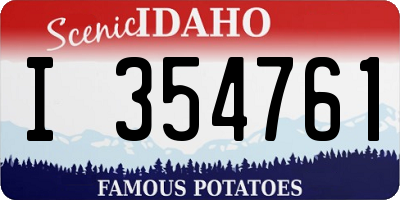 ID license plate I354761
