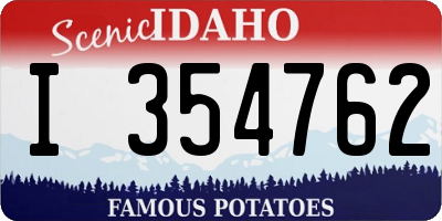 ID license plate I354762