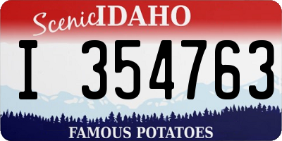 ID license plate I354763