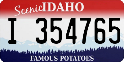 ID license plate I354765