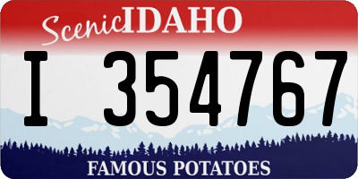 ID license plate I354767