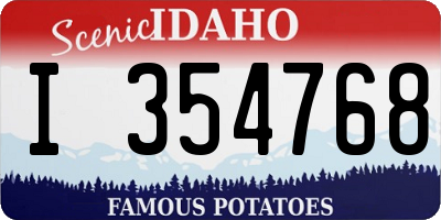 ID license plate I354768