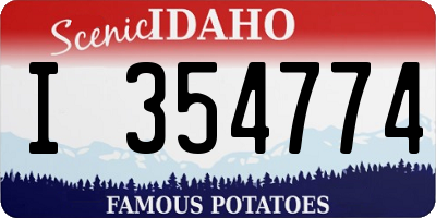 ID license plate I354774