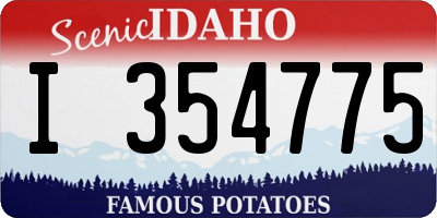 ID license plate I354775
