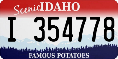 ID license plate I354778