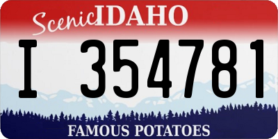 ID license plate I354781