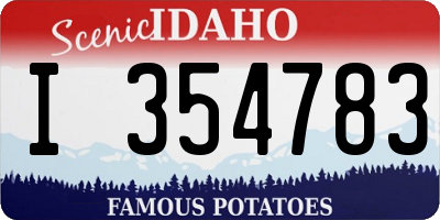 ID license plate I354783
