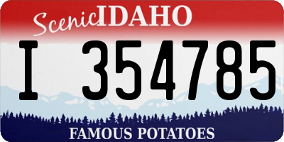 ID license plate I354785