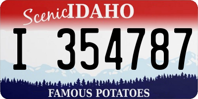 ID license plate I354787