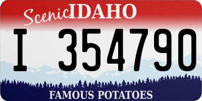 ID license plate I354790