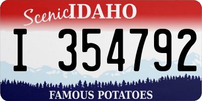 ID license plate I354792