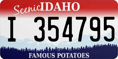 ID license plate I354795