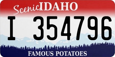 ID license plate I354796