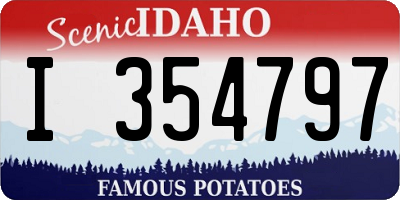 ID license plate I354797